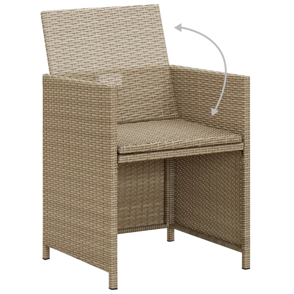 Set da Pranzo per Giardino 3 pz | Set Salotto da Giardino con Cuscini Beige
