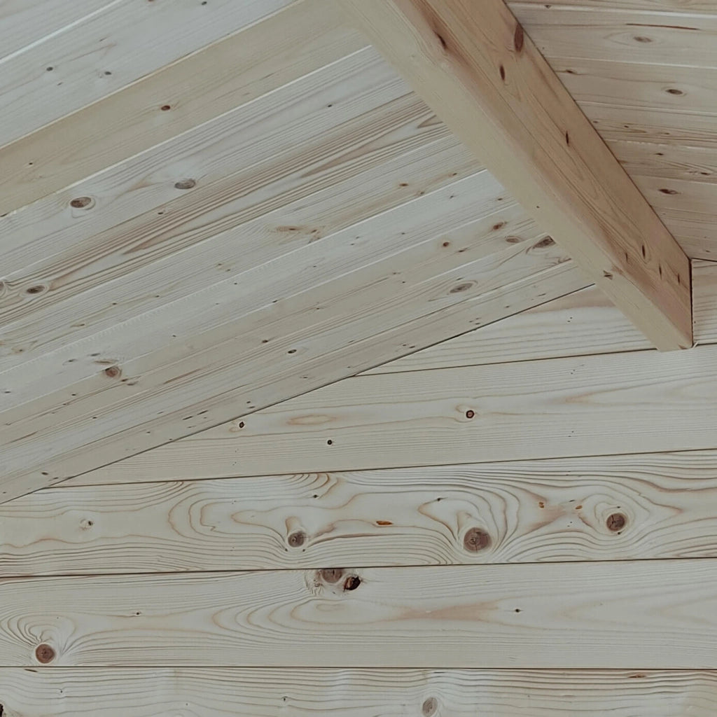 Casetta Box da Giardino per Attrezzi 207x102 cm con Porta Finestrata in Legno Naturale