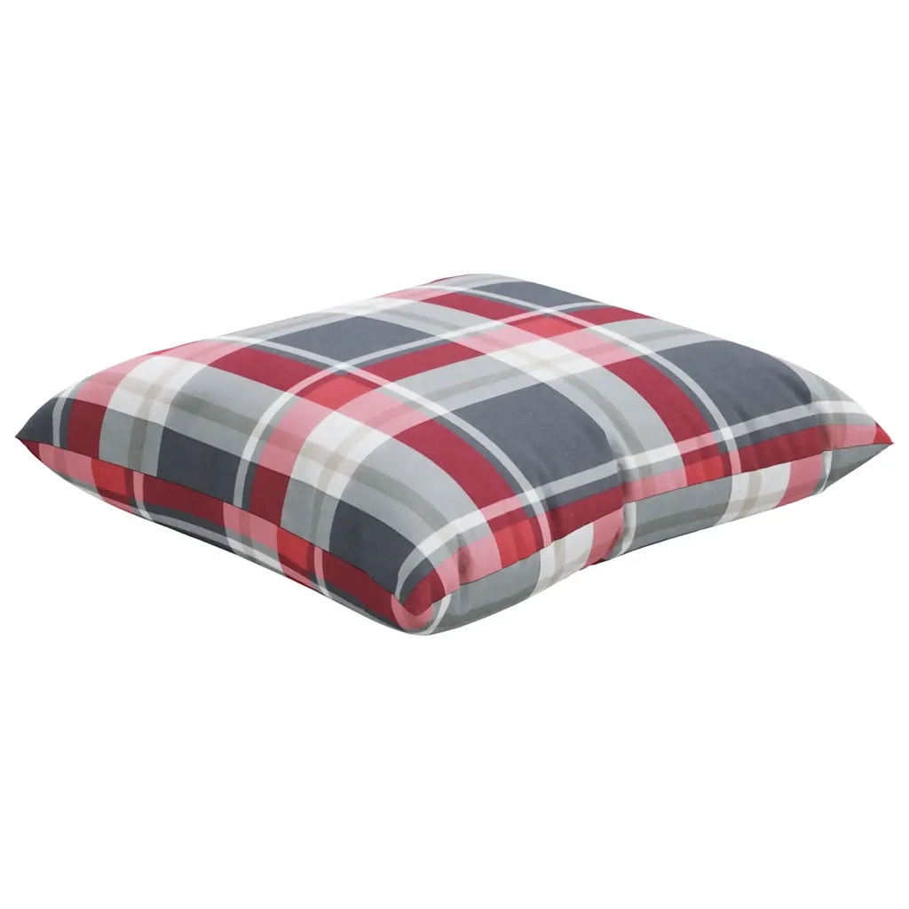 Cuscini per divano 4 pz Rossi a Quadri 60x60 cm in Tessuto 377797