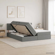 Letto con contenitore LED e materasso Grigio Scuro 200 x 200 cm 3459355