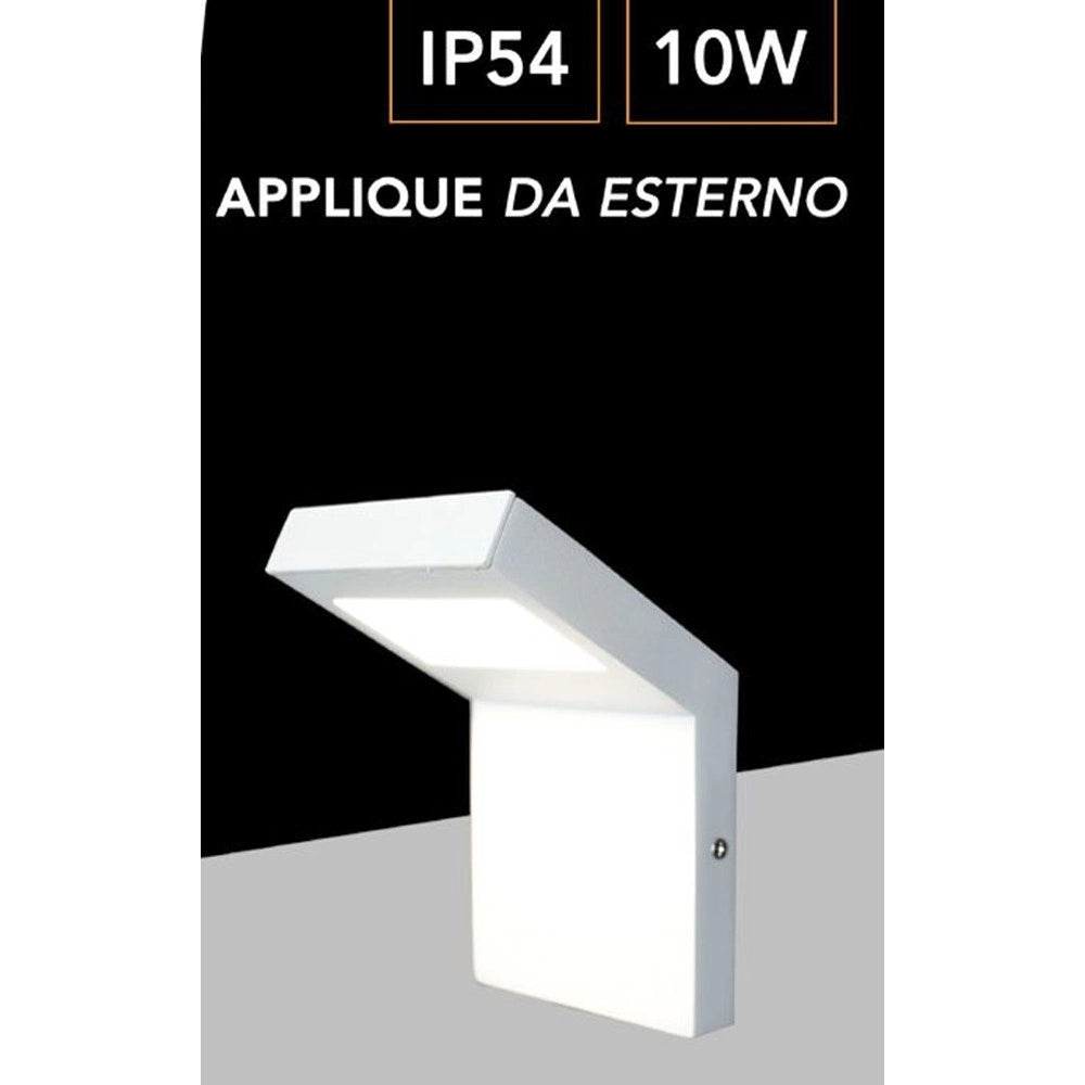 Trade Shop - Lampada Applique Led Da Giardino 10w Ip54 Lampione Bollard Da Muro Luce 4000k 954wa-h160 -