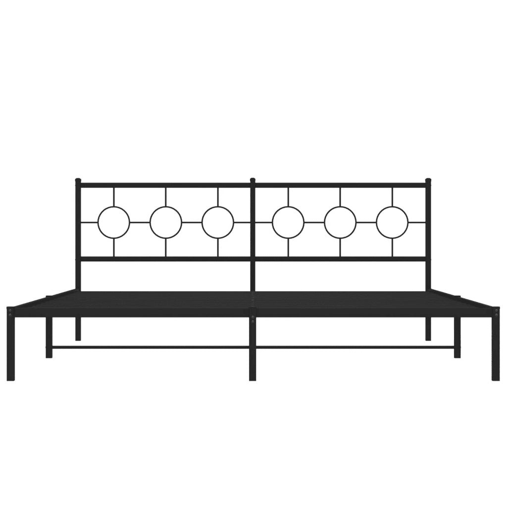 Giroletto con Testiera in Metallo Nero 200x200 cm