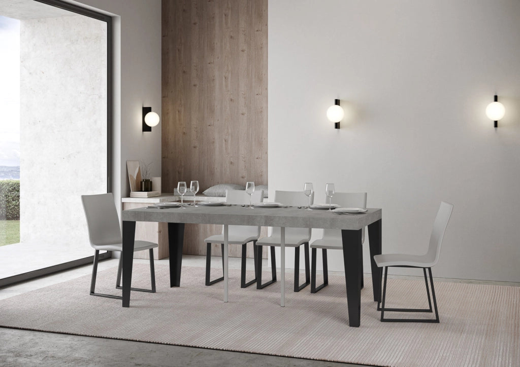 Consolle allungabile 90x40/196 cm Flame Small Premium Cemento telaio Antracite