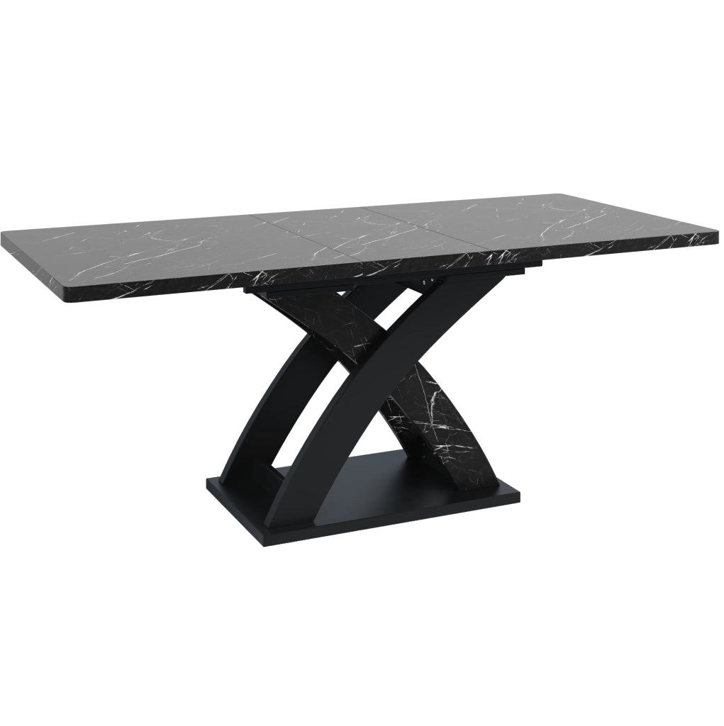 Tavolo da pranzo 120x80x75 cm allungabile; MDF e metallo; nero