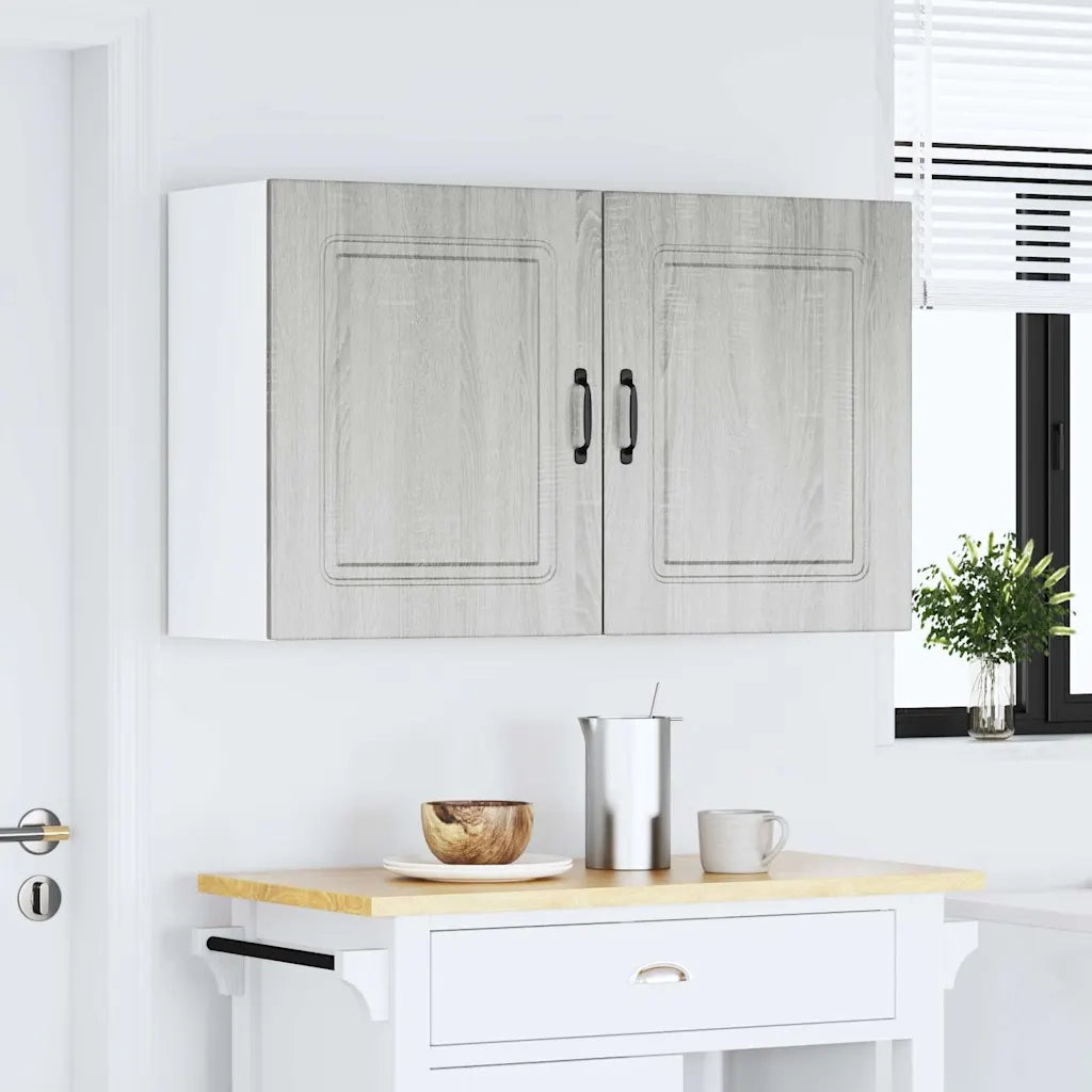 Pensili da cucina 2 pz Kalmar Grigio in Legno Multistrato Sonoma 853570