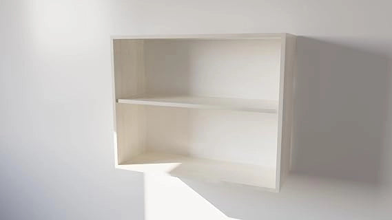 Pensile Cucina  in Legno Nobilitato Larice Bianco, Mobile Alto con 2 Ante, Pensile Componibile Moderno Made in Italy (H80XL60XP32cm)