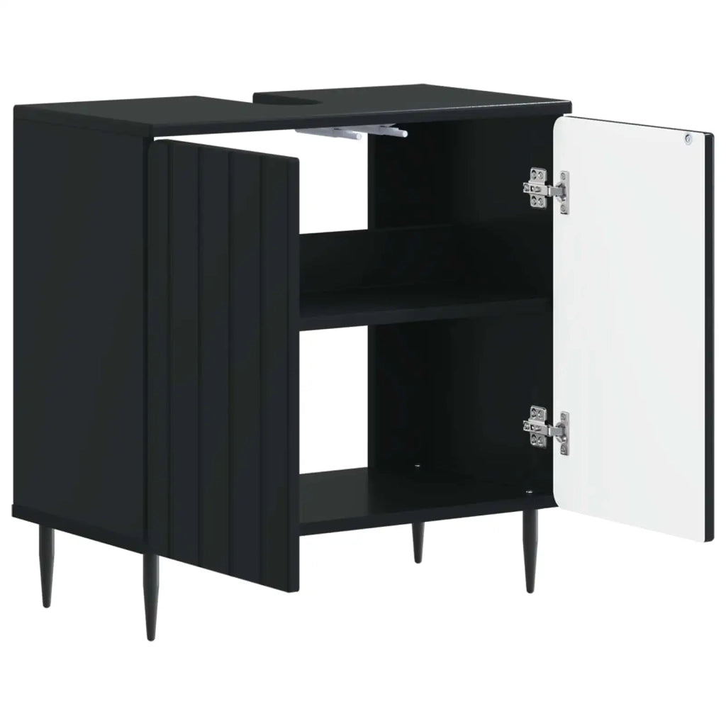 Armadio per Lavabo da Bagno ZWOLLE Nero 59,5 x 31,5 x 59 cm 896346
