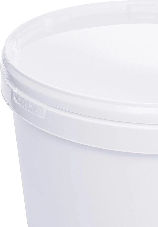 Emmer con coperchio - bianco - plastico - sicuro per alimenti - emicemiere di alta qualità - 5 litri