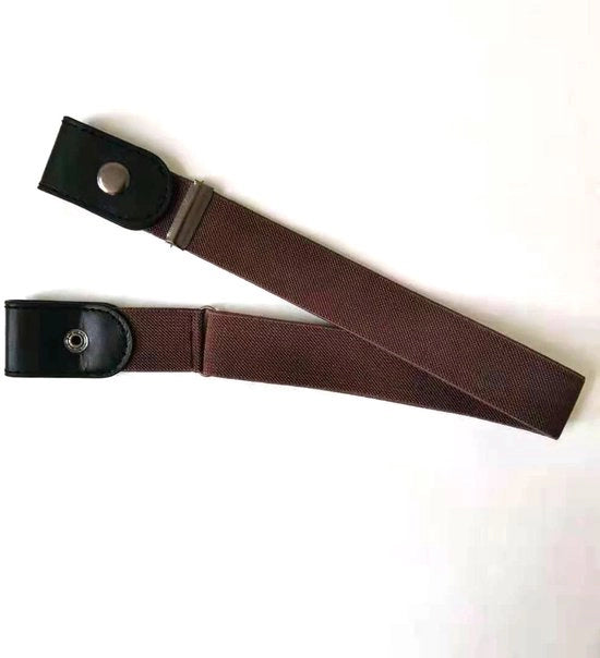 3 set di cinture elastiche sottili in pelle nera, invisibili, unisex, regolabili, adatte per jeans, pantaloni, gonne
