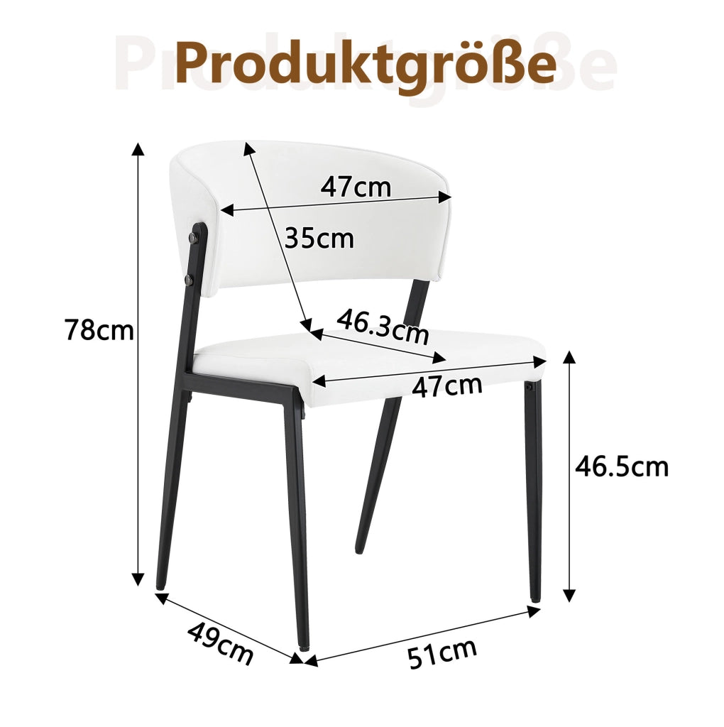 Set di 2 sedie da pranzo imbottite in PU bianco