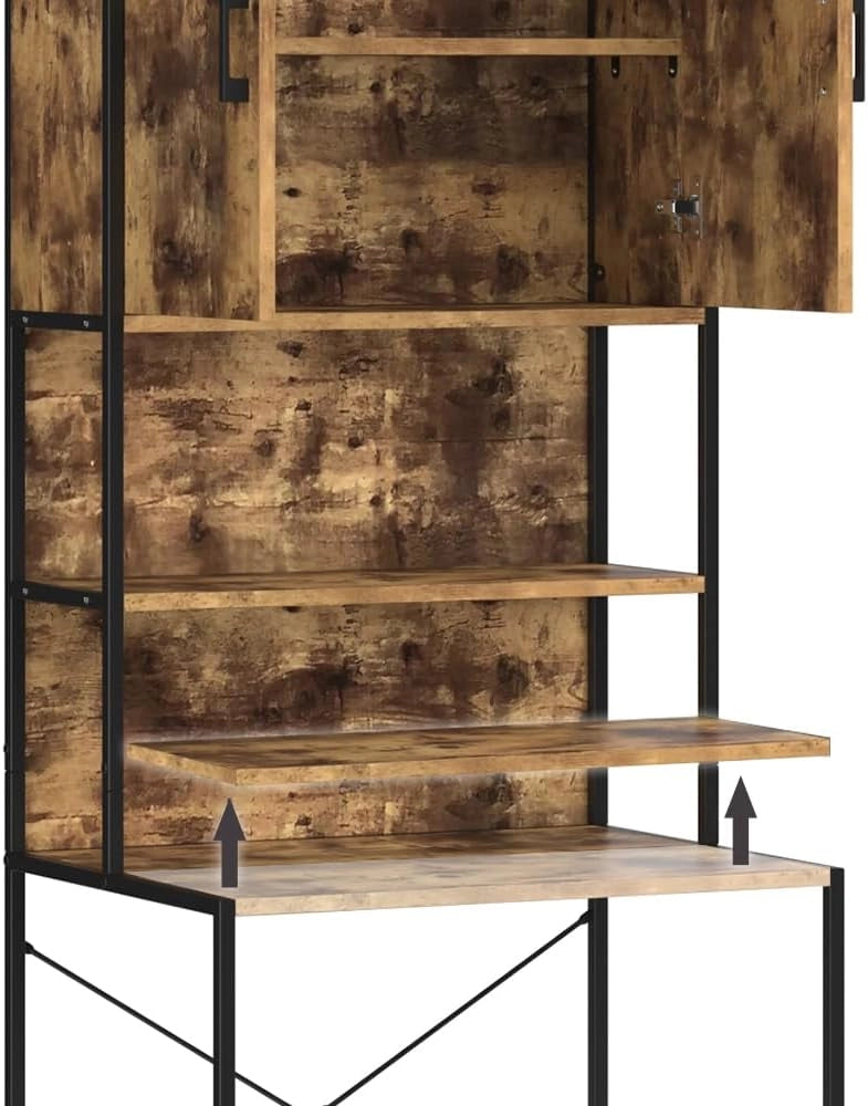 Mobile lavatrice Fyrk, Rovere rustico, 64 x 189 cm, per riporre risparmiando spazio sopra la lavatrice