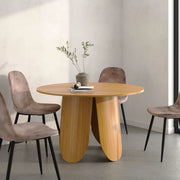 Tavolo rotondo Ø120cm top e gambe in MDF effetto legno chiaro| Einar