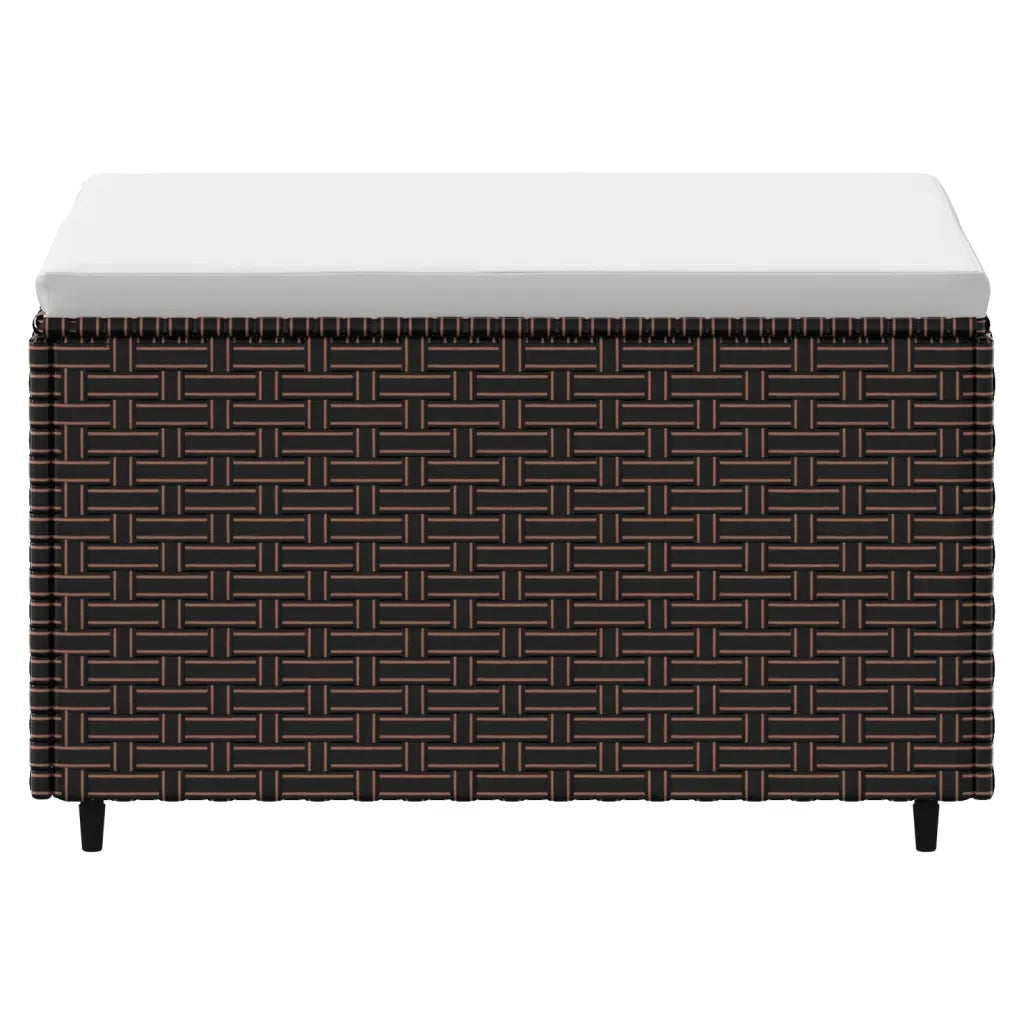 Poggiapiedi da Giardino con Cuscini 2 pz in Polyrattan Marrone 319757