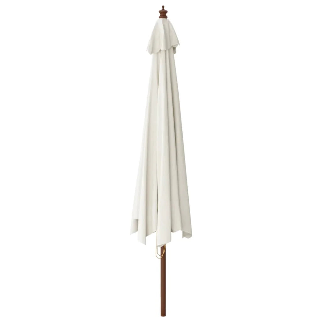 Ombrellone da giardino con palo in legno 400 x 273 cm colore sabbia 02_0008356