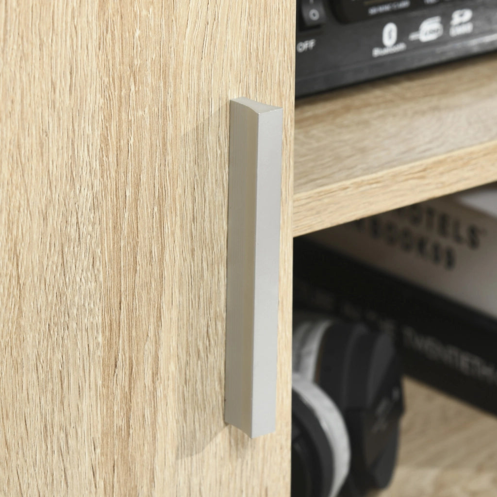 EasyComfort Mobile TV Moderno con 2 Ripiani, Fori Passacavi e 2 Armadietti in MDF 105x40x55cm - Quercia
