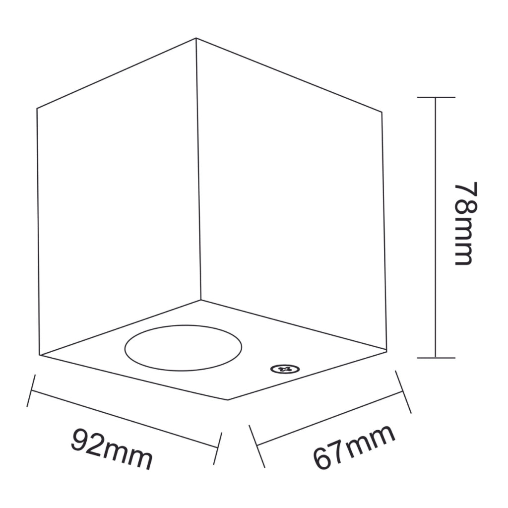 Applique esterna Polux Boston nera GU10 quadrata IP44