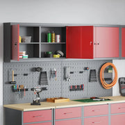 Set di armadi per attrezzi con lo scaffale 6 pcs Rosso 3321403