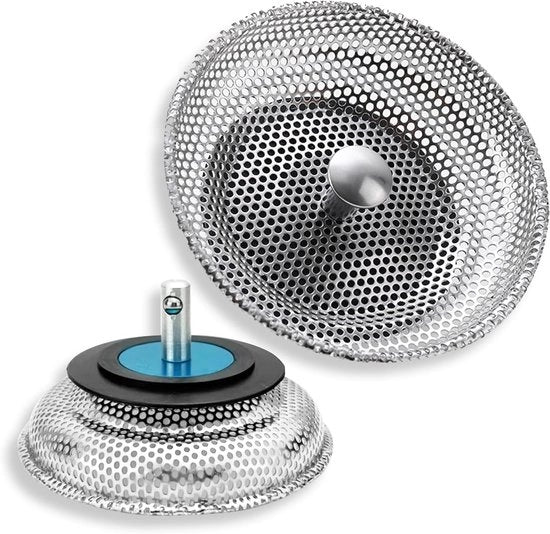 Zeef per Lavello in Acciaio Inox, Ø 80 mm, per Filtri Rifiuti e Capelli.