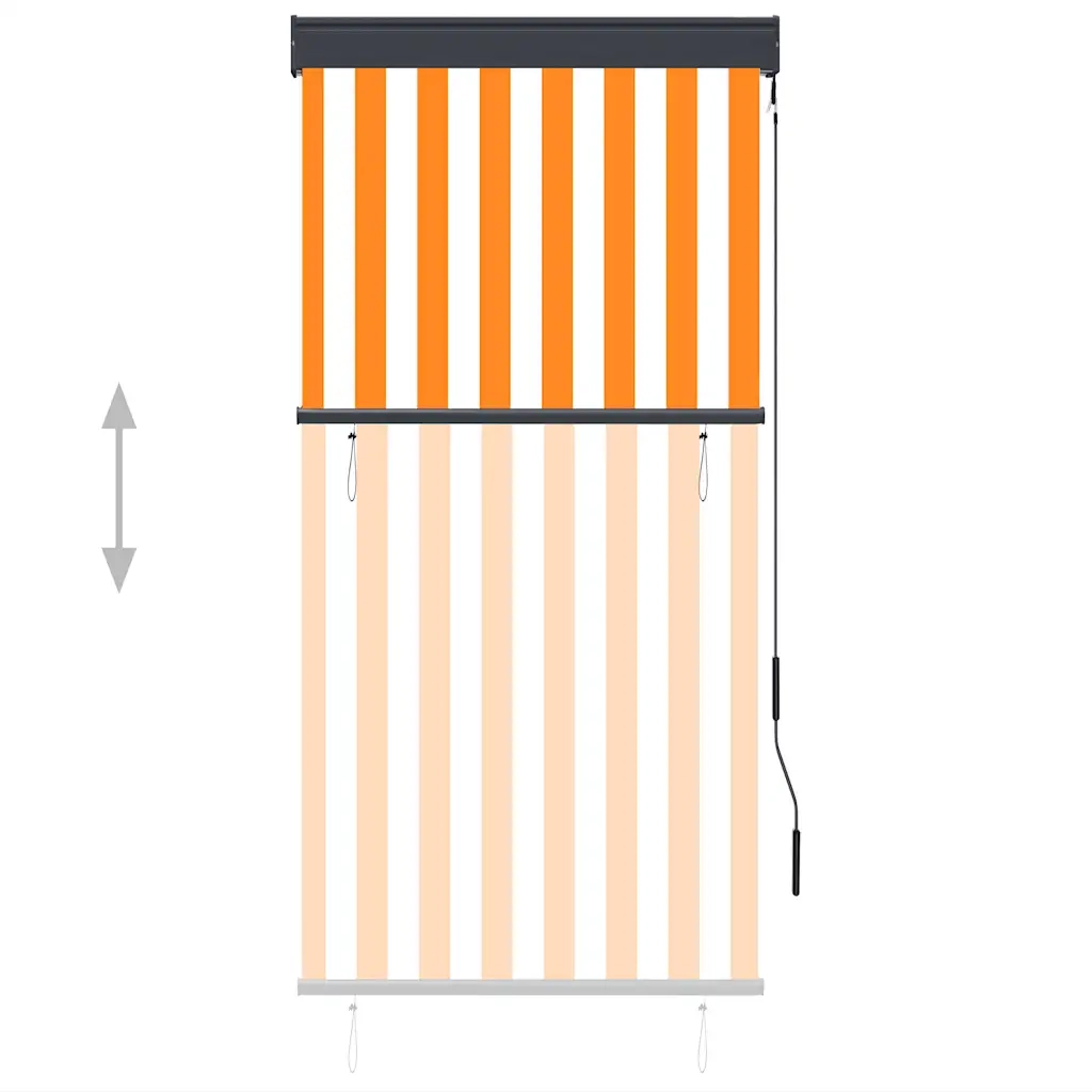 Tenda a rullo | Tenda avvolgibile per Esterni 80x250 cm Bianca e Arancione