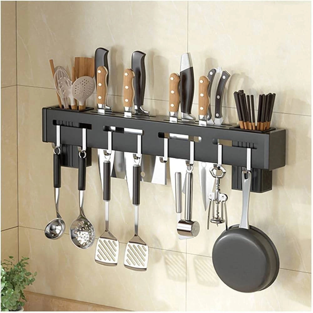 Trade Shop - Portacoltelli Da Parete Multifunzione Portautensili Oggetti Da Cucina Organizer -