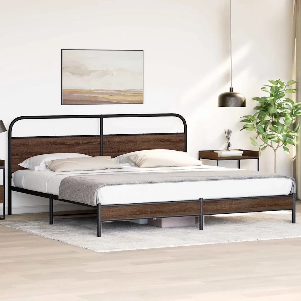 Giroletto senza Materaso in Metallo Rovere Marrone 183x213 cm 3318700