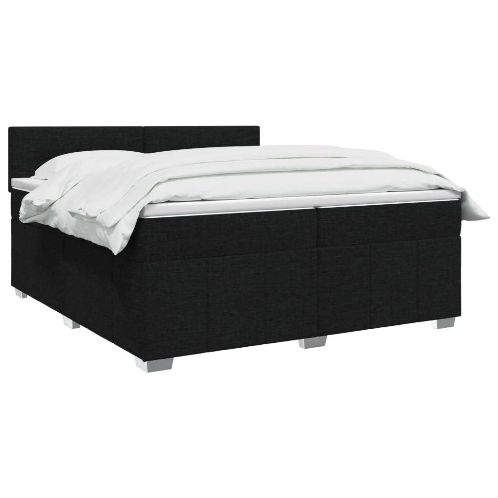 Letto box spring con materasso Nero 200 x 200 cm Tessuto 3452756