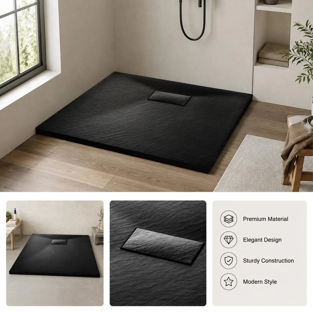SMC Black Shower Tray 90x90 Cm