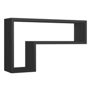 Mensola da Muro Modello LETTERA, Pensile Bagno, Mensola da Parete, Scaffale da Parete, 61x37 p15.5 cm. Finitura  NERO - MADE IN ITALY