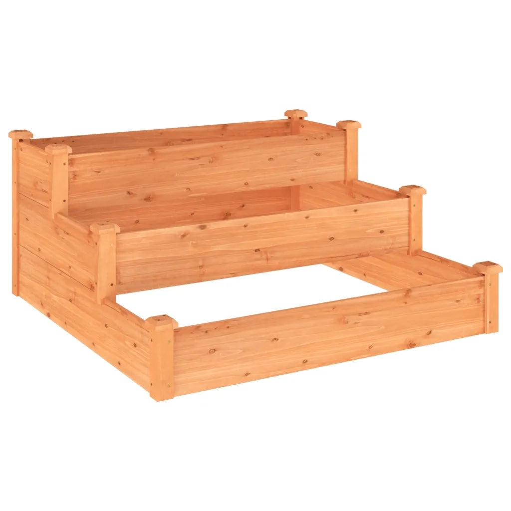 Fioriera Rialzata Giardino-Vaso da Esterno-Supporto per Vaso Marrone 120x120x56 cm Massello Abete
