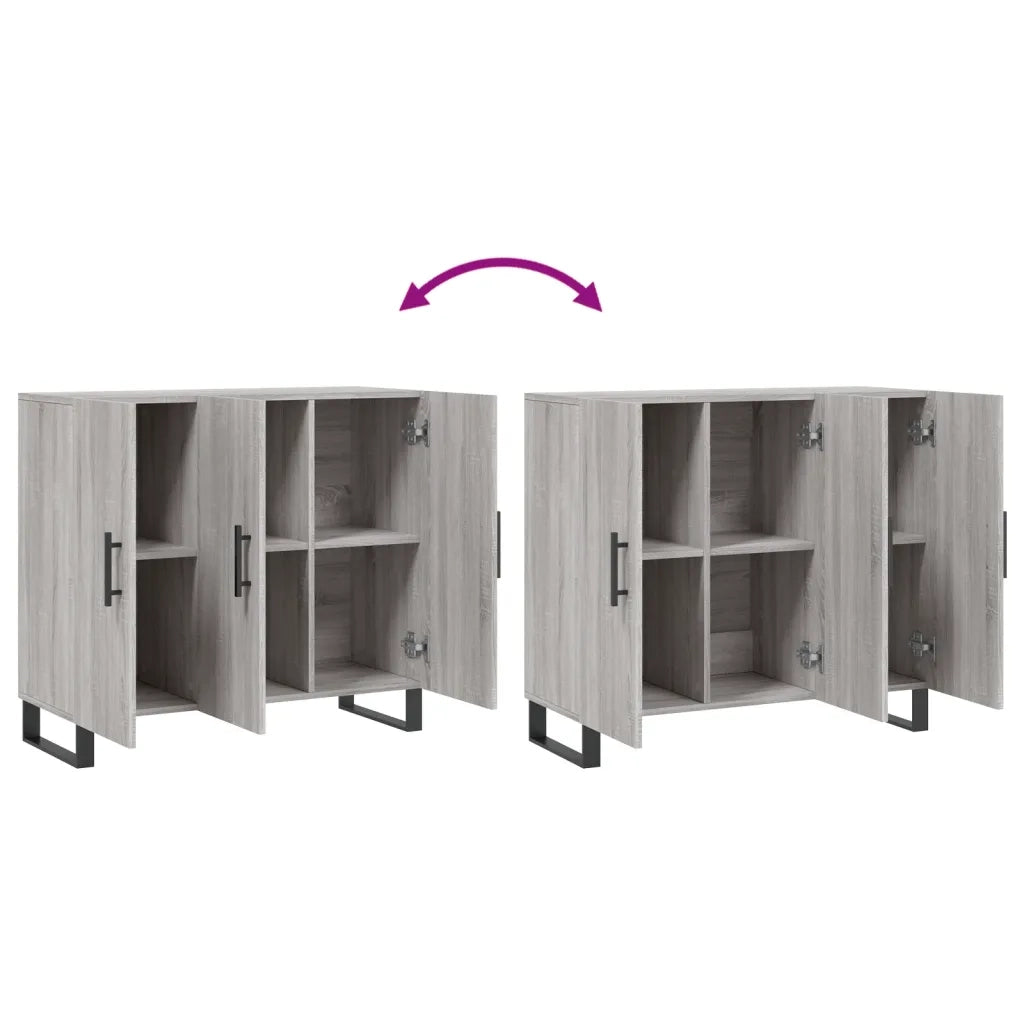 Credenza-Buffet-Armadio da cucina Grigio Sonoma 90x34x80 cm in Legno Multistrato 453351