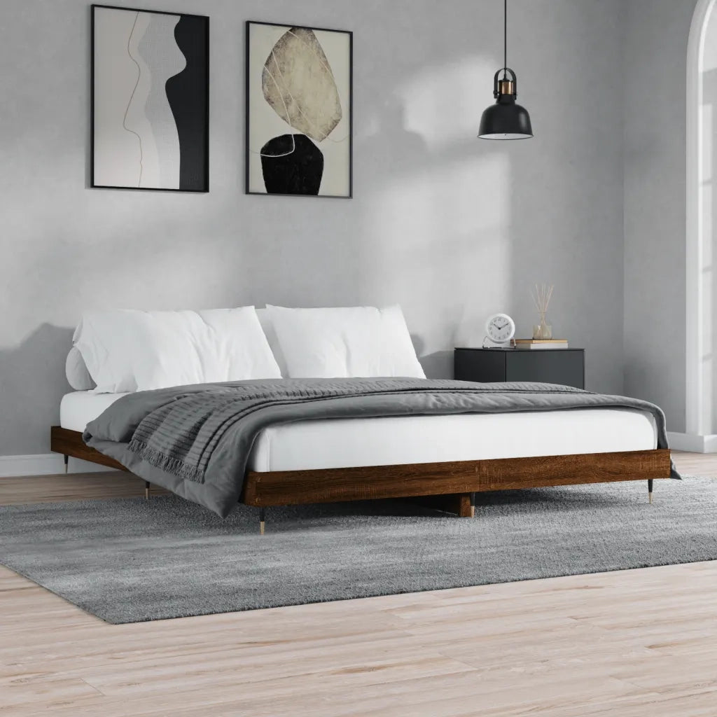 Giroletto senza Materasso Rovere Marrone 120x200 cm Truciolato 832156