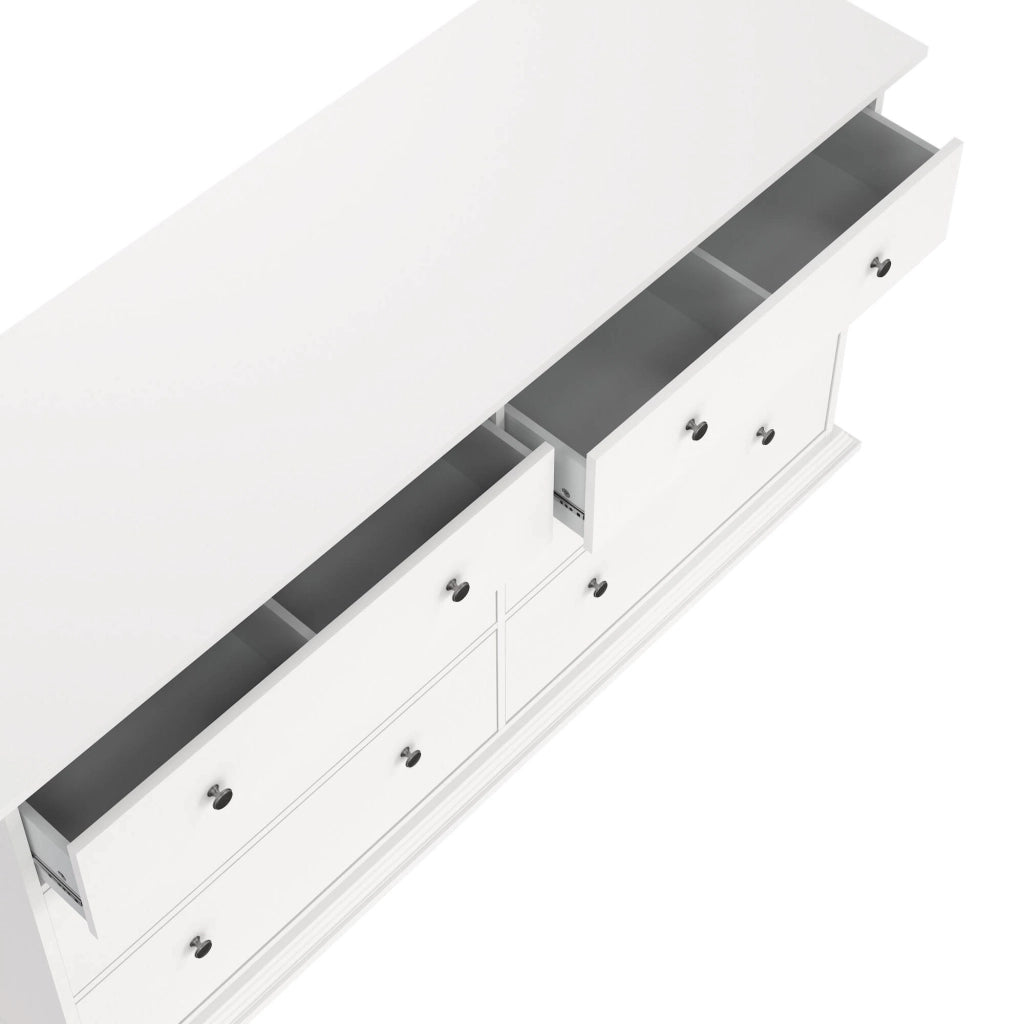 Credenza Hibaru, Buffet da soggiorno, Madia da salotto, Dispensa da cucina, 163x52 h88 cm, Bianco