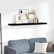 Scaffale a Parete Nero Lucido 120x23,5x3,8 cm in MDF 323778