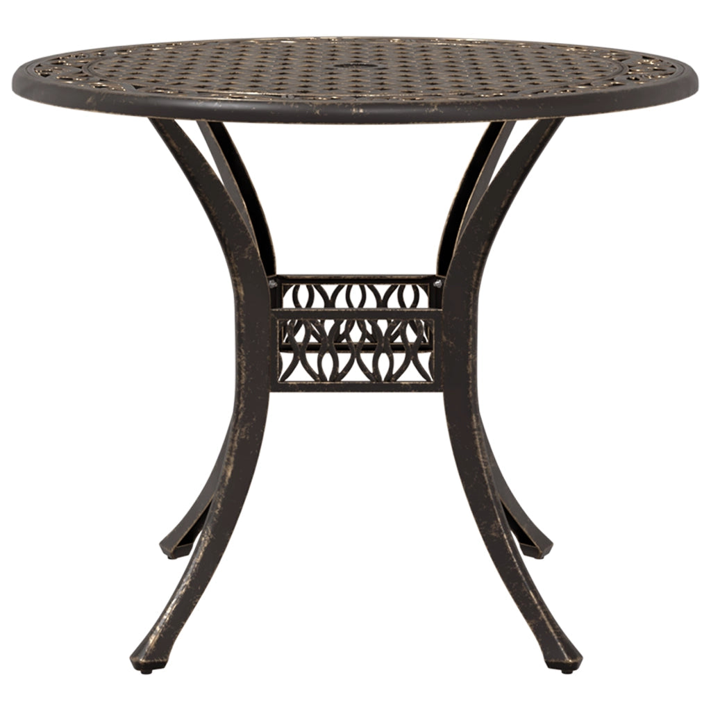 Set da Pranzo da Giardino 5 Pezzi in Alluminio Fuso Bronzo