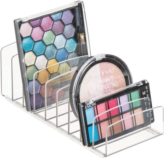 Organizzatore per il trucco con 9 Compartimenti - Translucido, Ideale per Cosmetici e Accessori