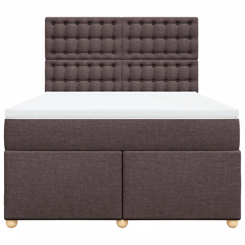 Giroletto a Molle con Materasso Marrone Scuro 140x190cm Tessuto