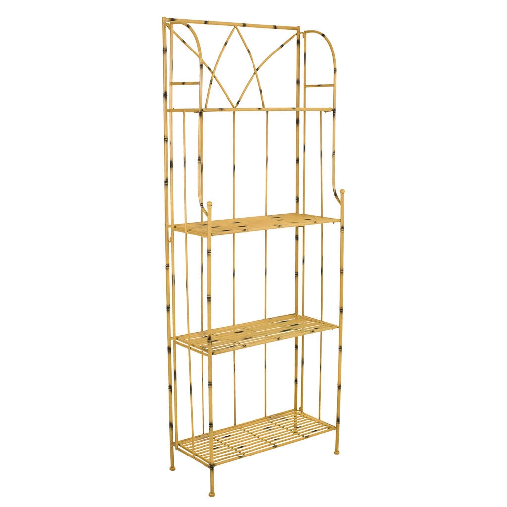Scaffale in ferro battuto giallo 60x28x160h