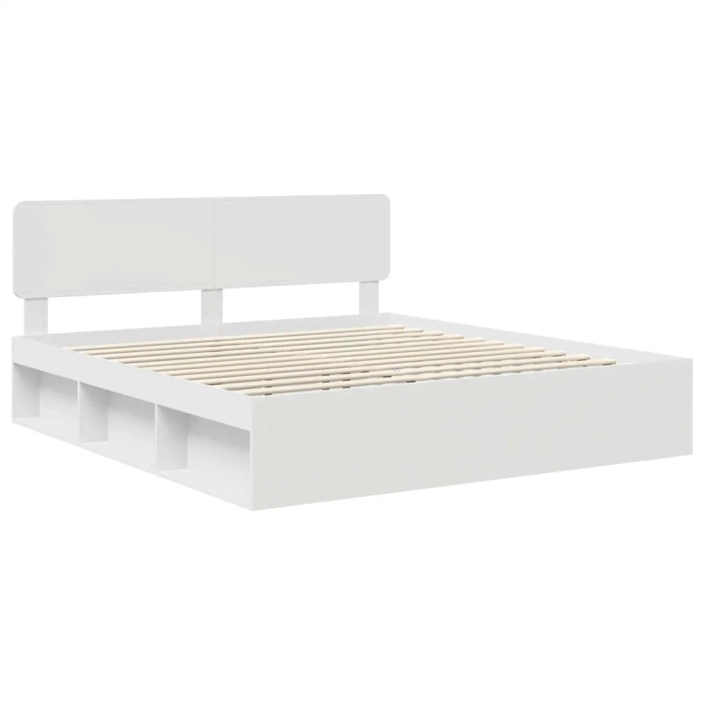 Struttura del letto Bianco 200 x 200 cm Pino massello 3412033