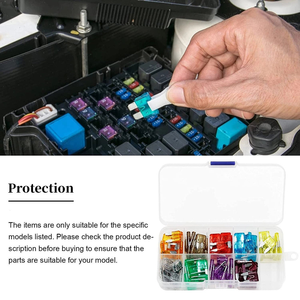 Trade Shop - Fusibili Assortiti 101 Pz Lamellari Per Auto E Moto Barca Kit Fusibbili Standard -