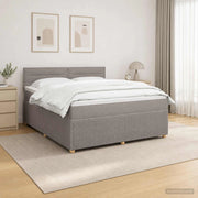 Letto box spring con materasso Tortora 140 x 200 cm Tessuto 3451479