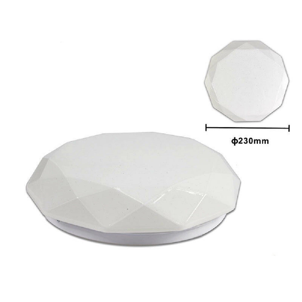 Trade Shop - Plafoniera Soffitto Lavorata 12 Watt 24 Led Smd 5730 Luce 3000k 4000k 6500k C-02 - -bianco Freddo      -