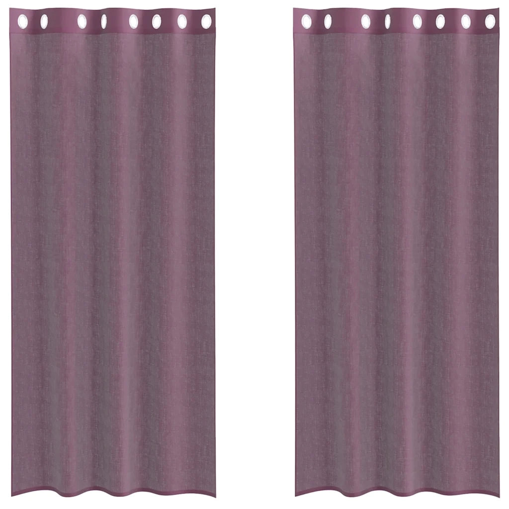 vidaXL Tende in Voile con Occhielli 2 pz Viola 140x225 cm