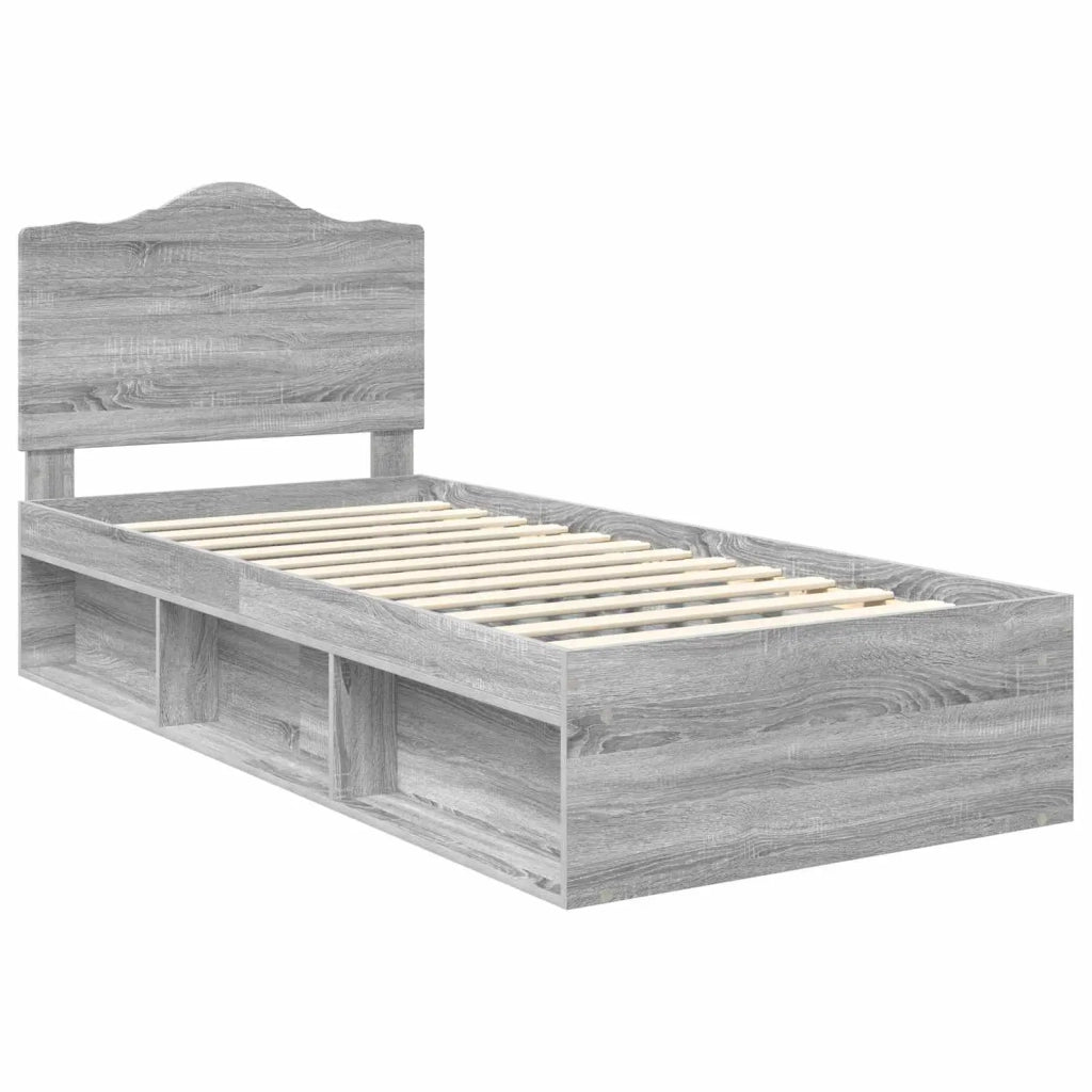 Struttura del letto Grigio Sonoma 75 x 190 cm Pino massello 3413376