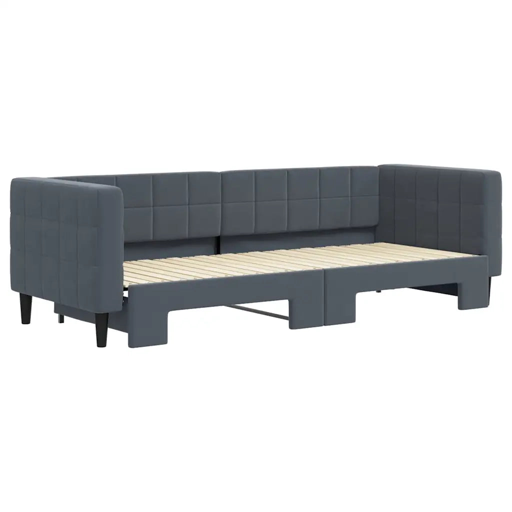 Divano Letto con Letto Estraibile-Sofa Letto-Daybed Grigio Scuro 80x200cm Velluto 536038