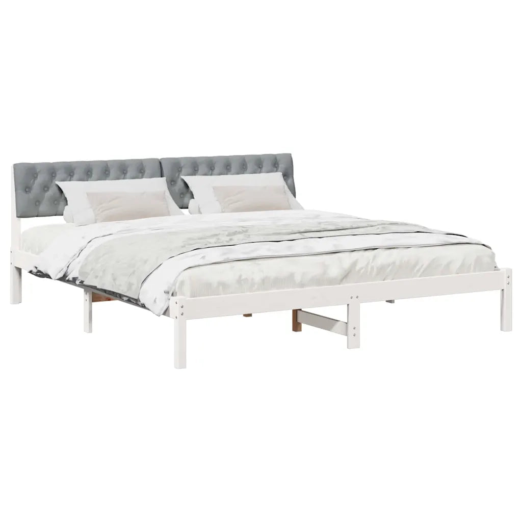 Struttura del Letto Bianco e grigio chiaro 180 x 200 cm 3394347