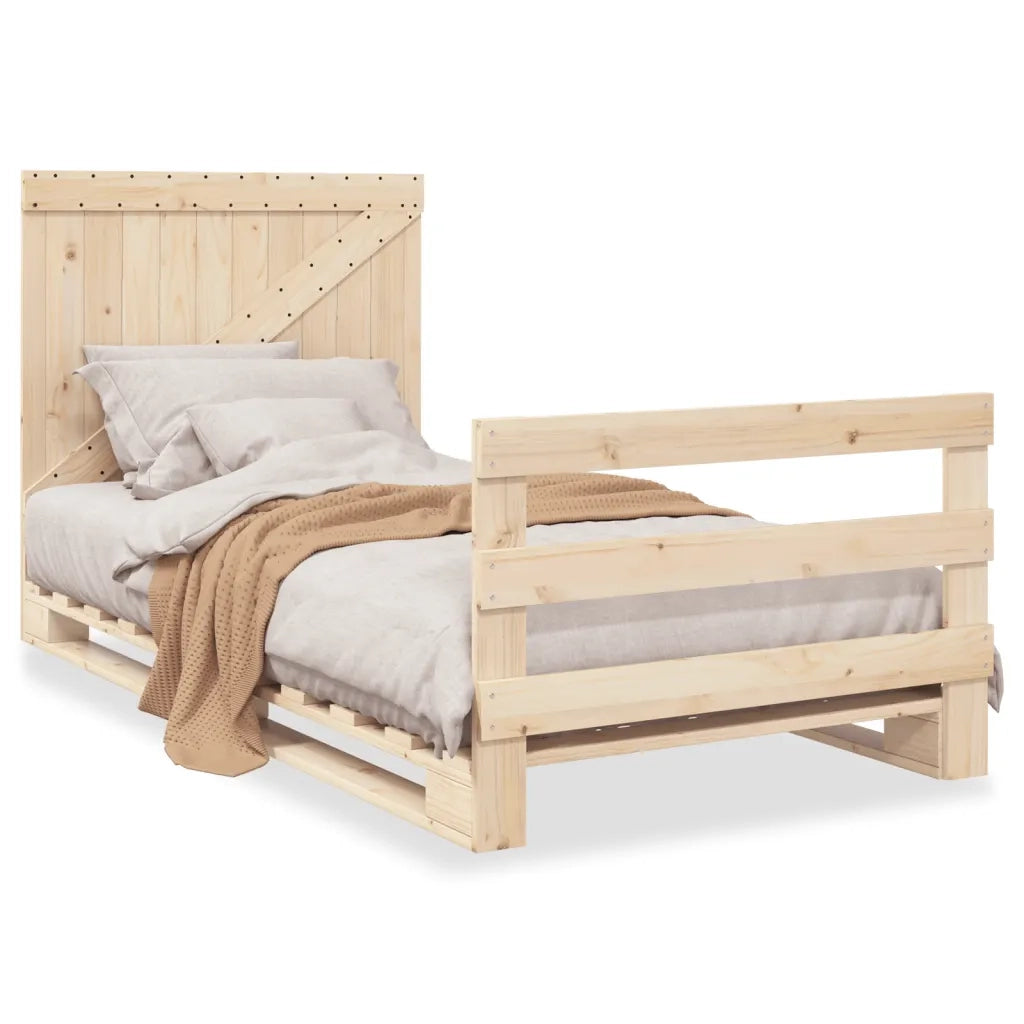 Giroletto con Testiera-Struttura Letto con testiera 100x200 cm Legno Massello di Pino 347903