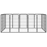 Box Cani 16 Pannelli Nero 50x100 cm Acciaio Verniciato Polvere 3115960
