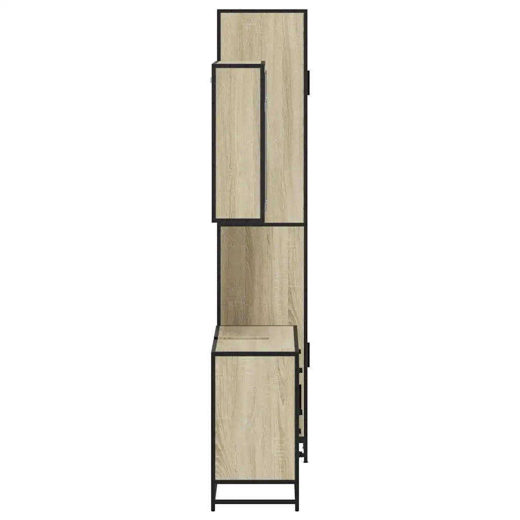 Set Mobili da Bagno 3 pz Rovere Sonoma in Legno Multistrato 3301081