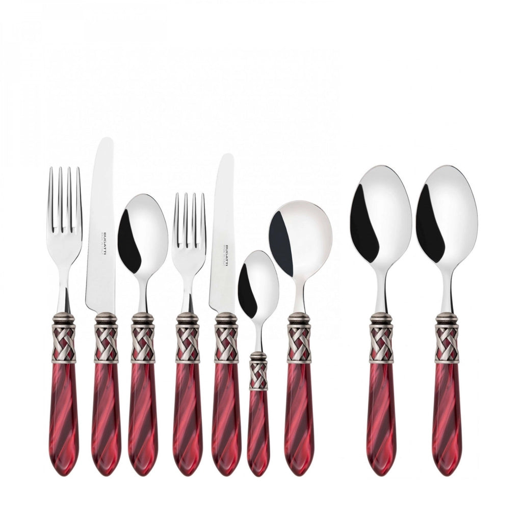 ALADDIN Ghiera Argento Anticato, Posate Set 44 Pz, Scatola