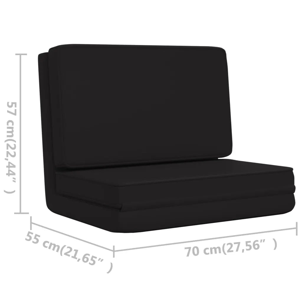 Sedia a Sdraio da Terra Pieghevole Nera in Similpelle CFW6537682
